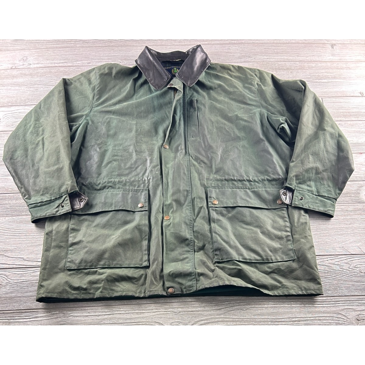 Blarney Castle Designs Waxed Cotton Jacket Green Made In England Mens Xl